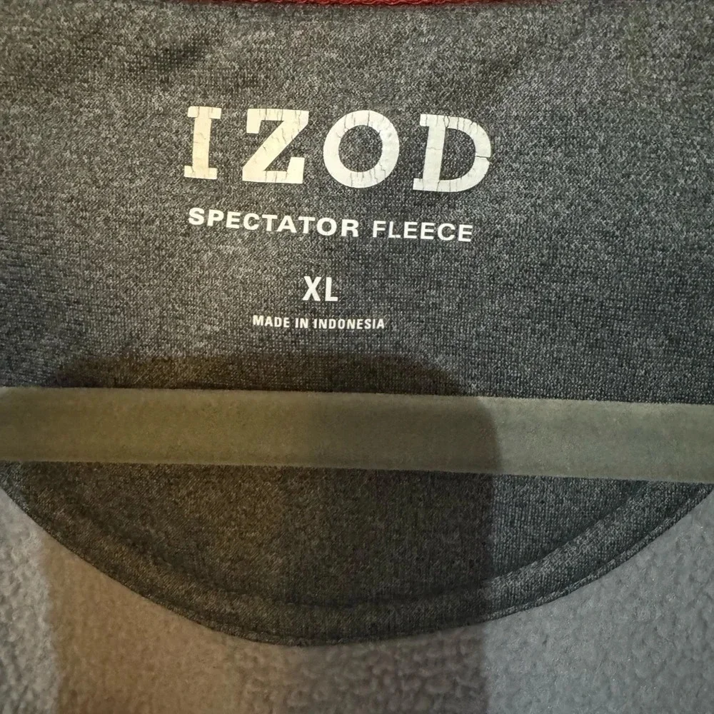 IZOD Spectator Mens Fleece Size XL Full Zip  Lightweight Gray